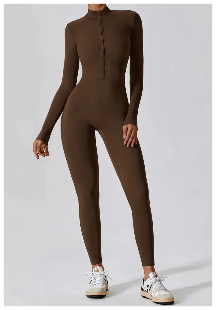 Mia – Summer Zipper Workout Jumpsuit for Women with High Elasticity & Comfort Fit, Sizes XS-L 18