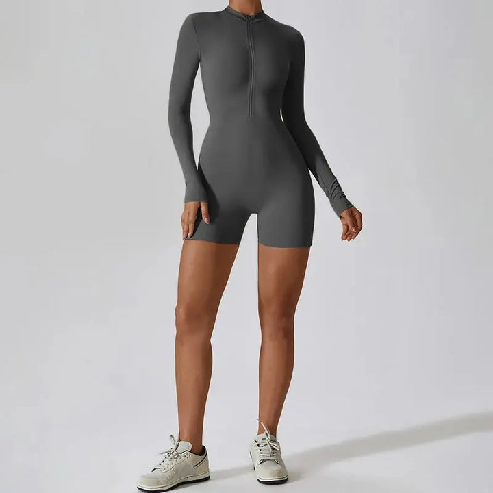 Mia – Summer Zipper Workout Jumpsuit for Women with High Elasticity & Comfort Fit, Sizes XS-L 0
