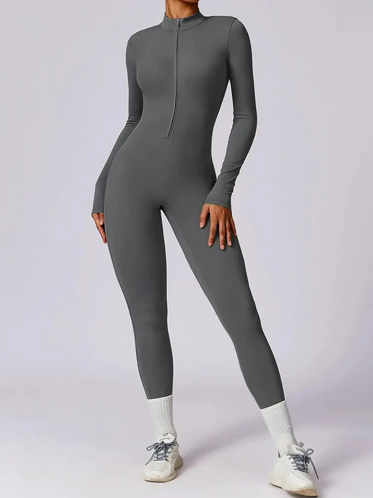 Mia – Summer Zipper Workout Jumpsuit for Women with High Elasticity & Comfort Fit, Sizes XS-L 9