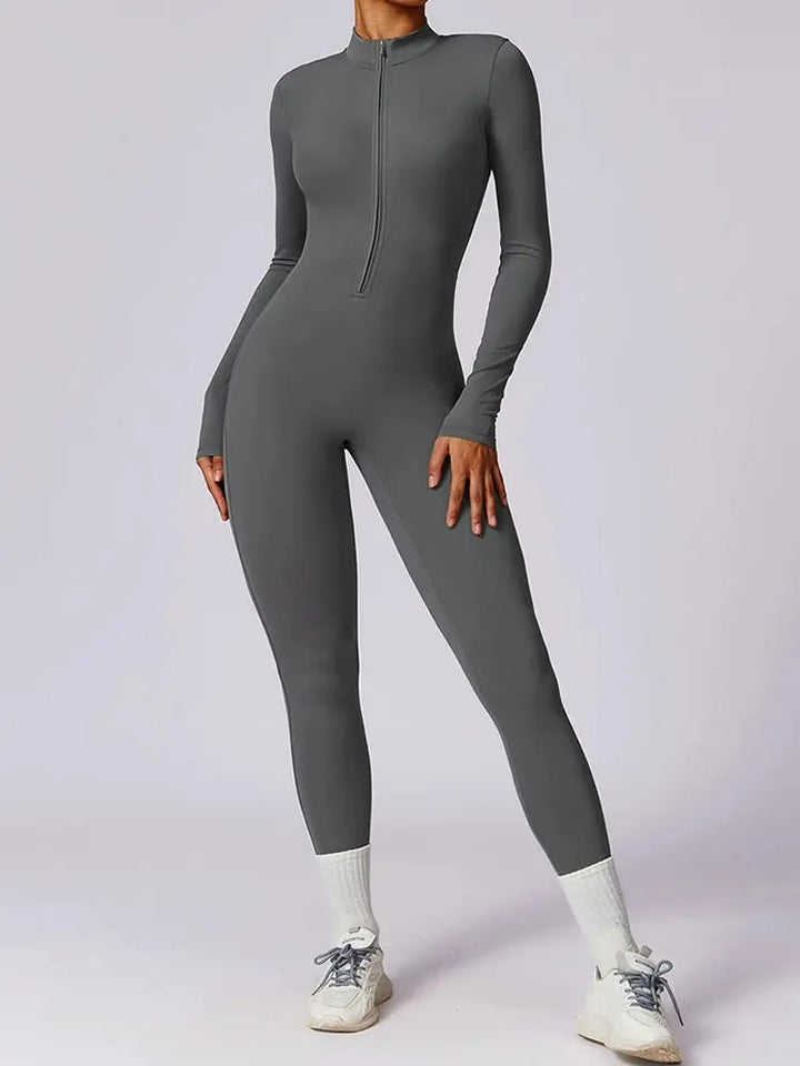 Mia – Summer Zipper Workout Jumpsuit for Women with High Elasticity & Comfort Fit, Sizes XS-L 9
