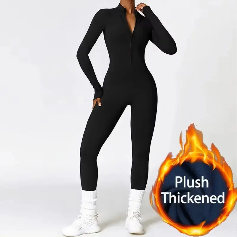 Mia – Summer Zipper Workout Jumpsuit for Women with High Elasticity & Comfort Fit, Sizes XS-L 16
