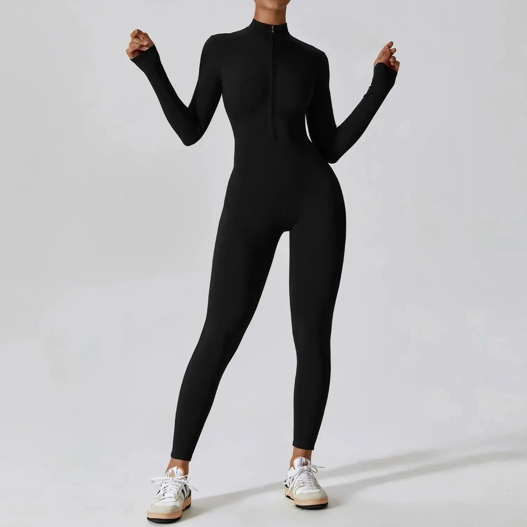 MunaWear - Women's Activewear - Sylvie – Summer Zipper Workout Jumpsuit for Women with High Elasticity & Comfort Fit - 