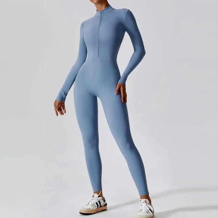 MunaWear - Women's Activewear - Sylvie – Summer Zipper Workout Jumpsuit for Women with High Elasticity & Comfort Fit - 