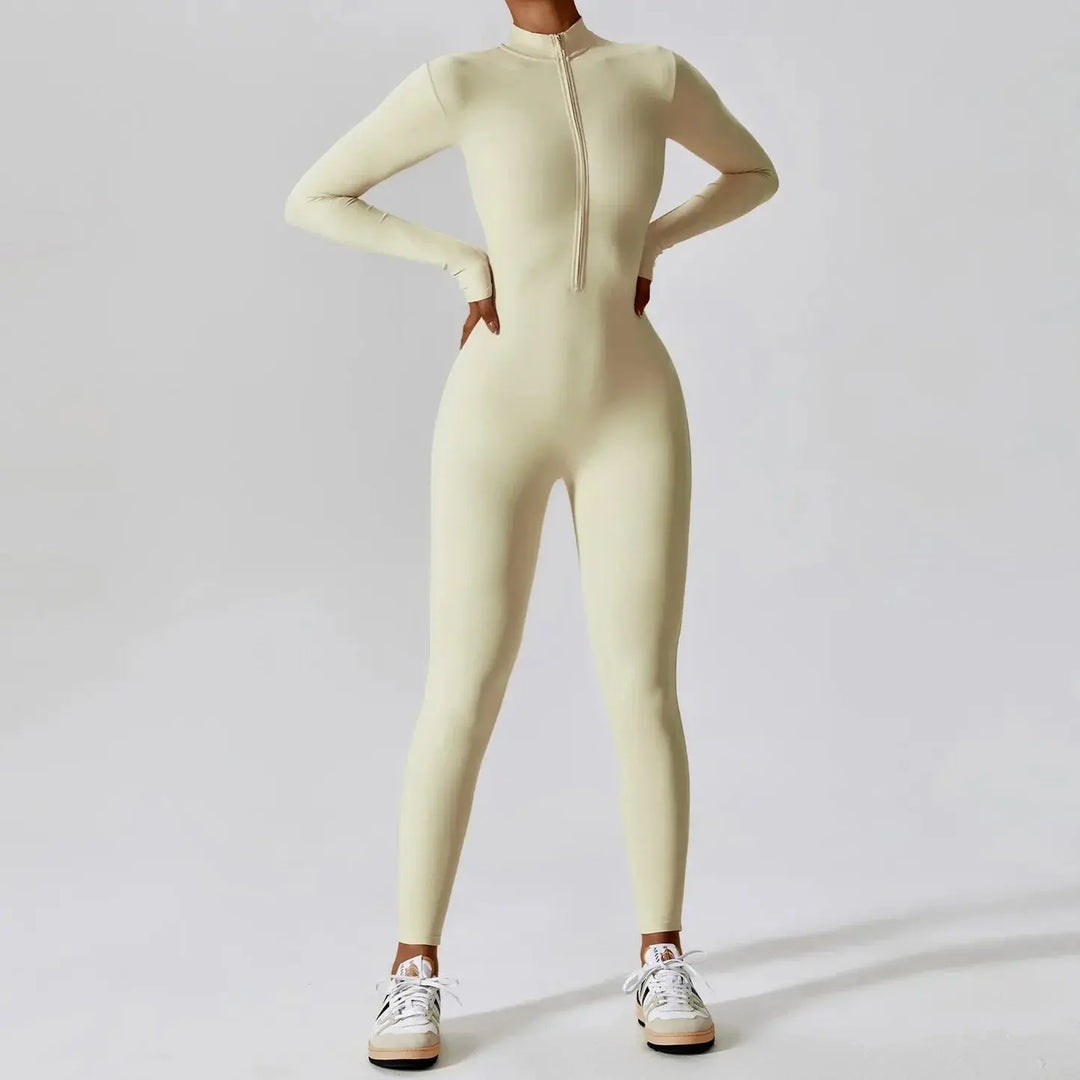 MunaWear - Women's Activewear - Sylvie – Summer Zipper Workout Jumpsuit for Women with High Elasticity & Comfort Fit - 