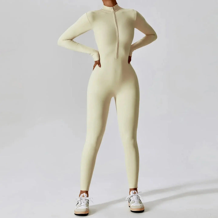 MunaWear - Women's Activewear - Sylvie – Summer Zipper Workout Jumpsuit for Women with High Elasticity & Comfort Fit - 