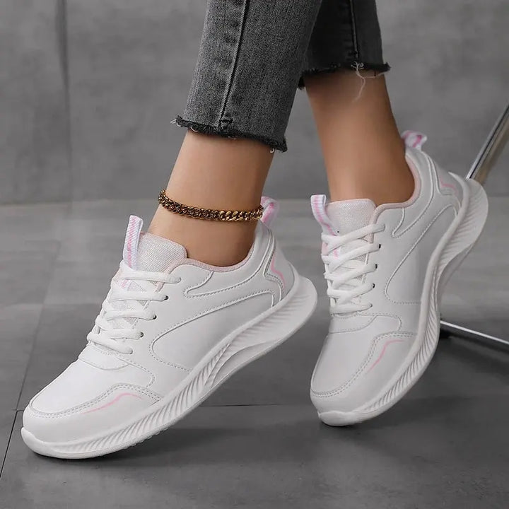 MunaWear  Women's Athletic Shoes  Mia – Women's White Slip On Sneakers for Casual Comfort and Active Lifestyle
