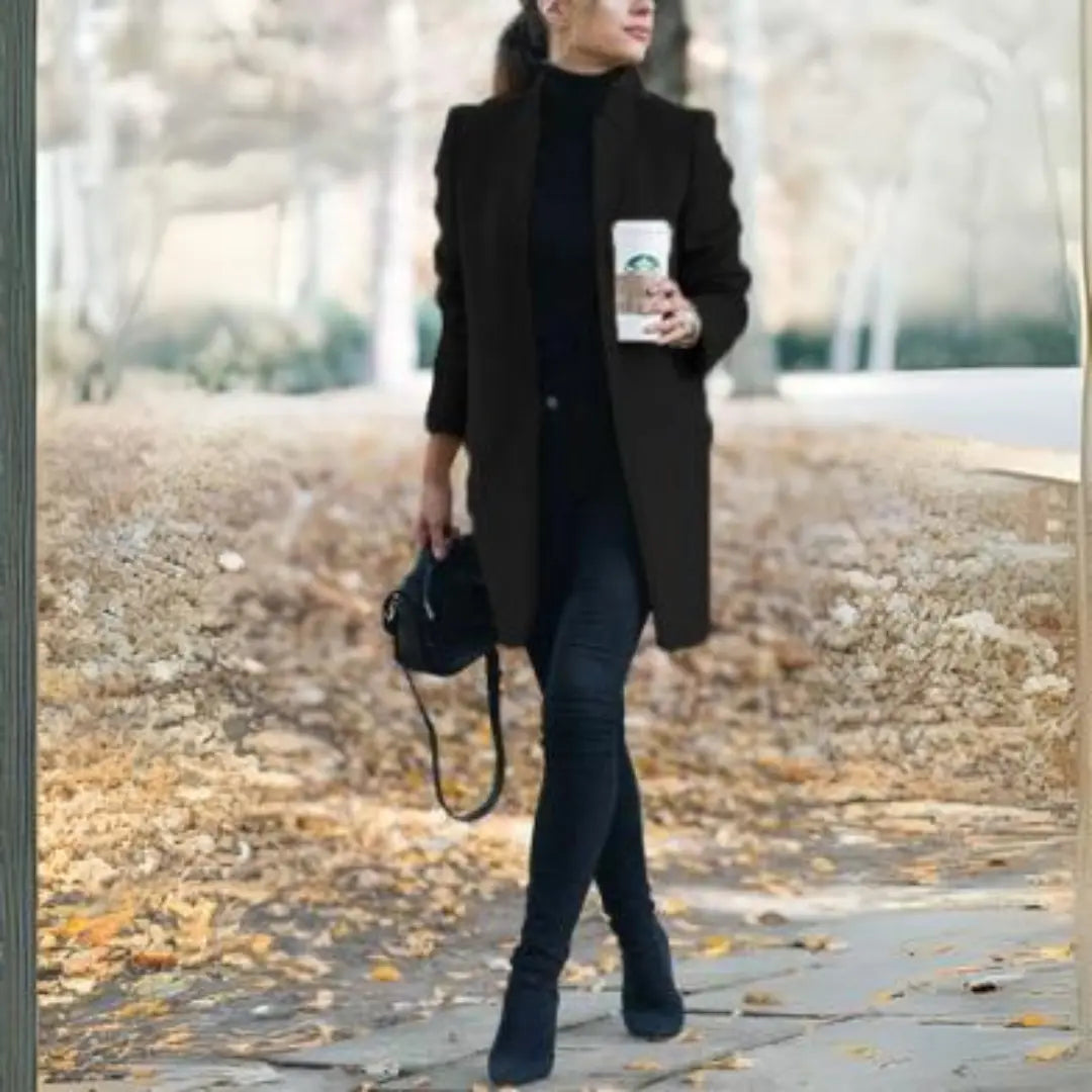 Liora – Classic Women's Stand-Up Collar Coat for Autumn and Winter 1