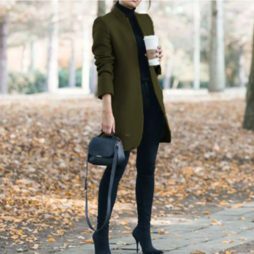 Liora – Classic Women's Stand-Up Collar Coat for Autumn and Winter 3