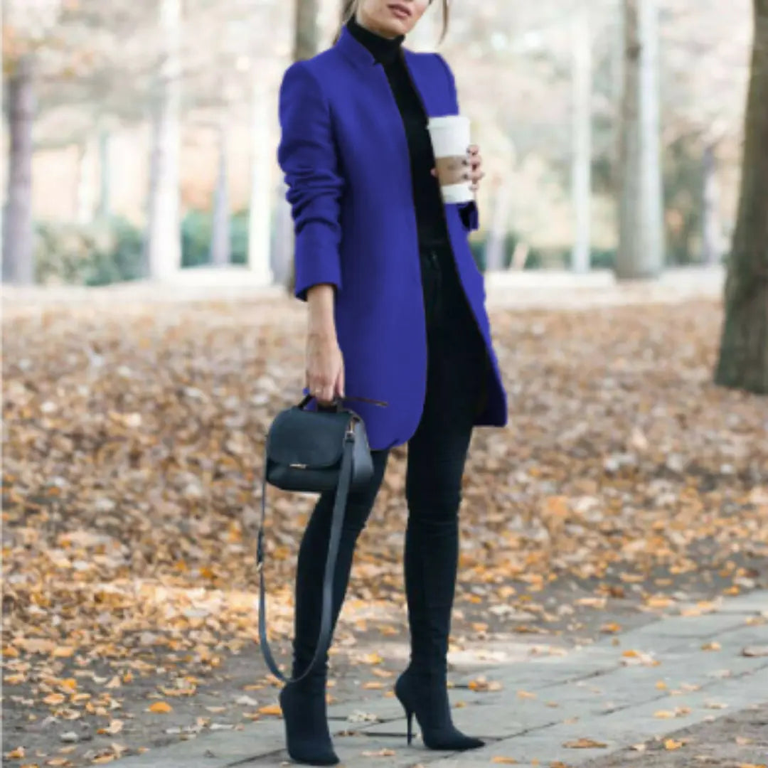 Liora – Classic Women's Stand-Up Collar Coat for Autumn and Winter 10