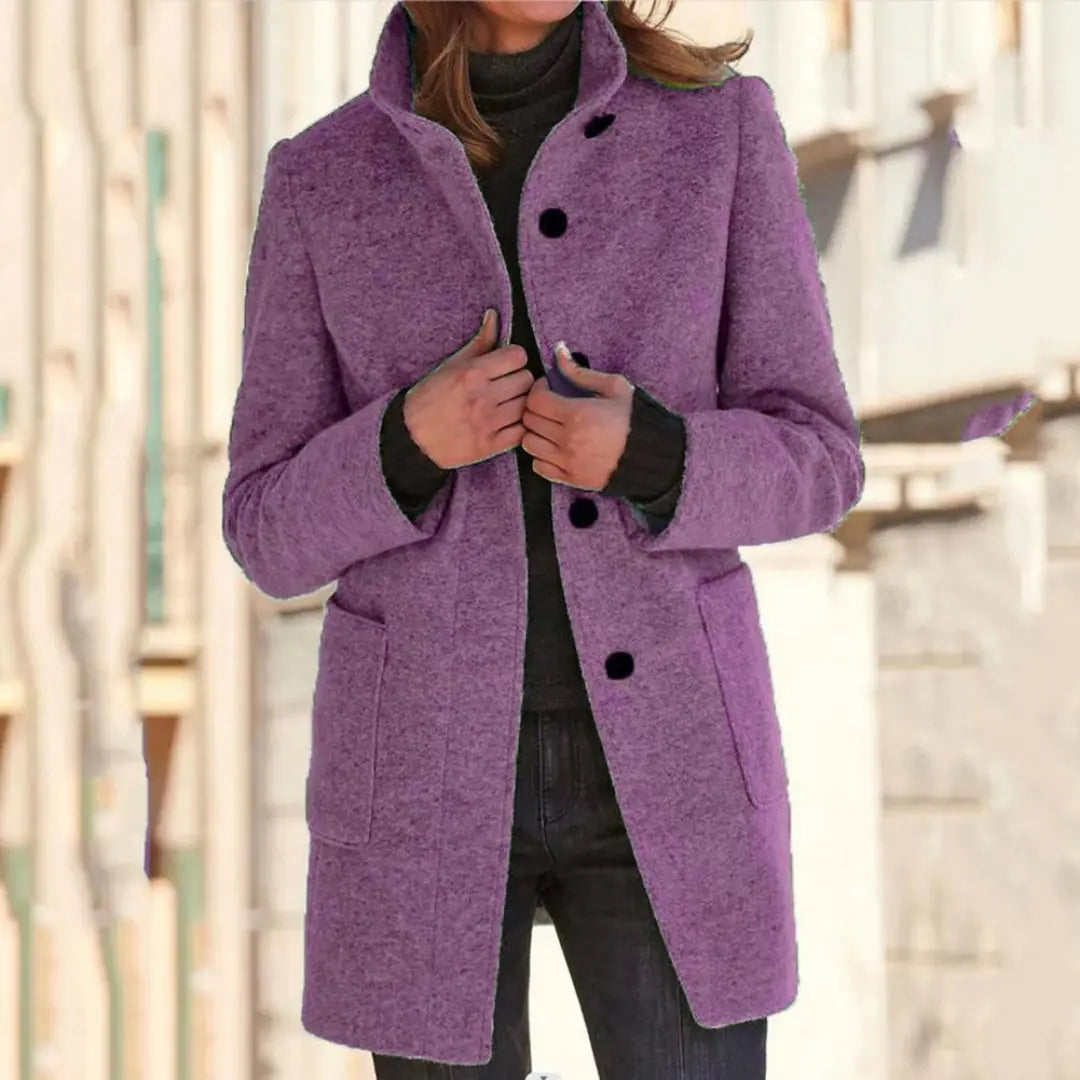 Liora – Elegant Women's Long Winter Coat With Down Button For Timeless Style 2
