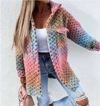 Liora – Stylish Long Button-Down Coat With Warm Knit For Winter Comfort 0