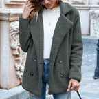Serene – Cozy Women's Teddy Coat With Long Sleeves For Winter And Casual Wear- Gray