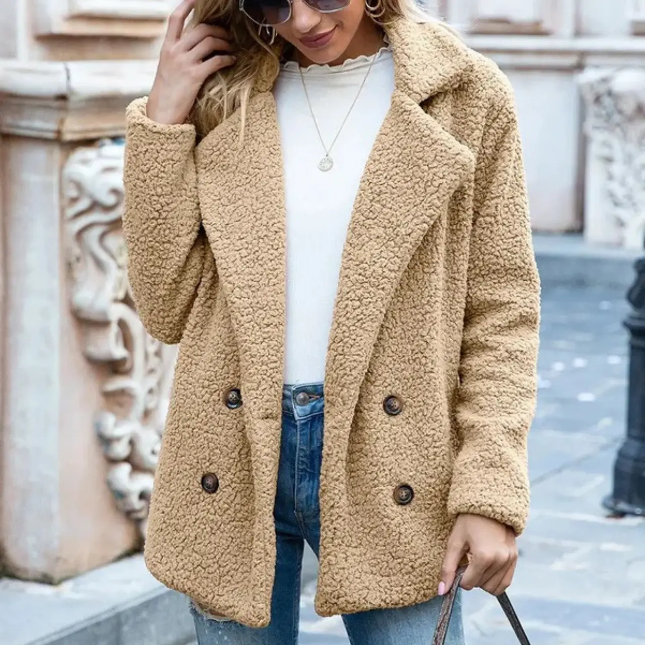 Serene – Cozy Women's Teddy Coat With Long Sleeves For Winter And Casual Wear