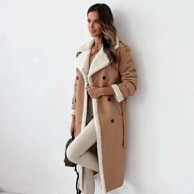 Alina – Elegant Women's Long Coat With Button Down Closure For Winter Warmth 0