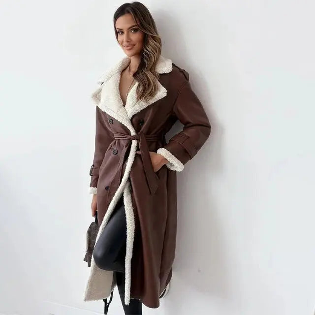 Alina – Elegant Women's Long Coat With Button Down Closure For Winter Warmth 3