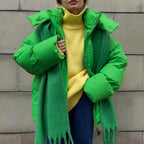 Clea – Oversized Women's Hooded Jacket With Warmth For Cold Days- Green