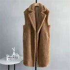 MunaWear - Women's Coats & Jackets - Eirra – Stylish Women's Teddy Coat With Sleeveless Design For Winter Layering - 