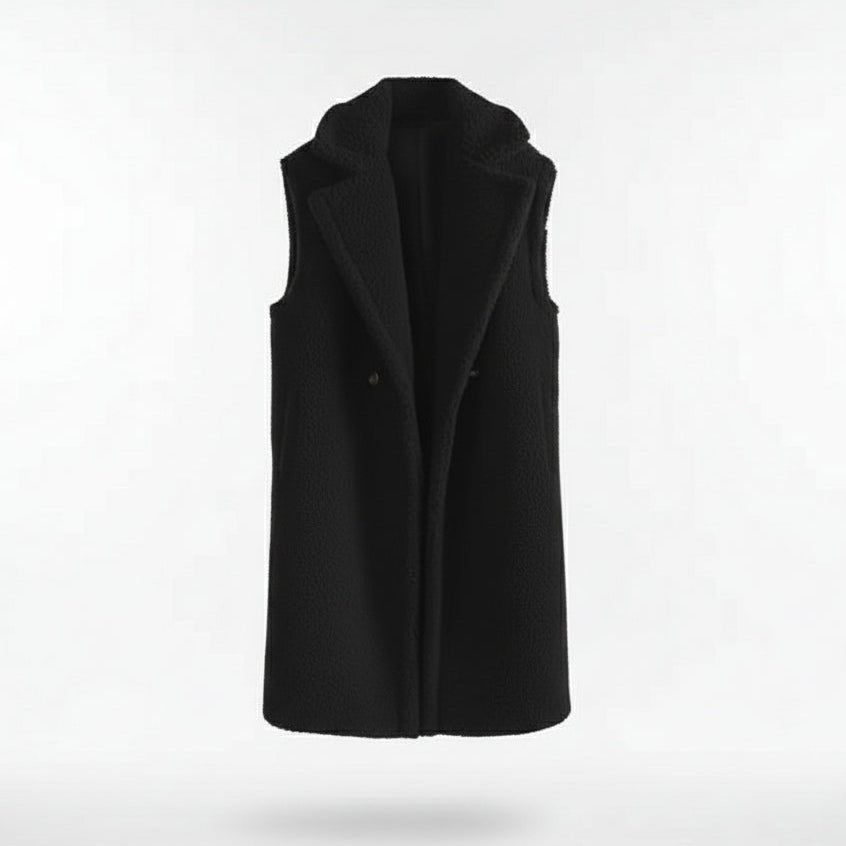 MunaWear - Women's Coats & Jackets - Eirra – Stylish Women's Teddy Coat With Sleeveless Design For Winter Layering - 