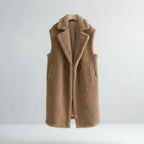 MunaWear - Women's Coats & Jackets - Eirra – Stylish Women's Teddy Coat With Sleeveless Design For Winter Layering - 