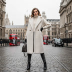 MunaWear - Women's Coats & Jackets - Eirra – Stylish Women's Teddy Coat With Sleeveless Design For Winter Layering - White / 3XL