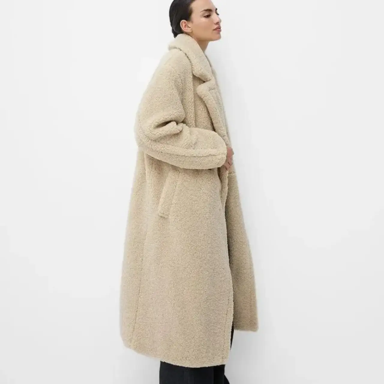 Elyse – Oversized Women's Teddy Wool Trench Coat With Luxurious Lining For Winter Elegance