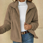 MunaWear - Women's Coats & Jackets - Eve – Cozy Women's Teddy Coat With Relaxed Fit For Autumn And Winter - Brown / 2XL