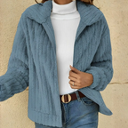 MunaWear - Women's Coats & Jackets - Eve – Cozy Women's Teddy Coat With Relaxed Fit For Autumn And Winter - Light Blue / 2XL