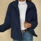 MunaWear - Women's Coats & Jackets - Eve – Cozy Women's Teddy Coat With Relaxed Fit For Autumn And Winter - Navy Blue / 2XL