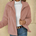 MunaWear - Women's Coats & Jackets - Eve – Cozy Women's Teddy Coat With Relaxed Fit For Autumn And Winter - Pink / 2XL