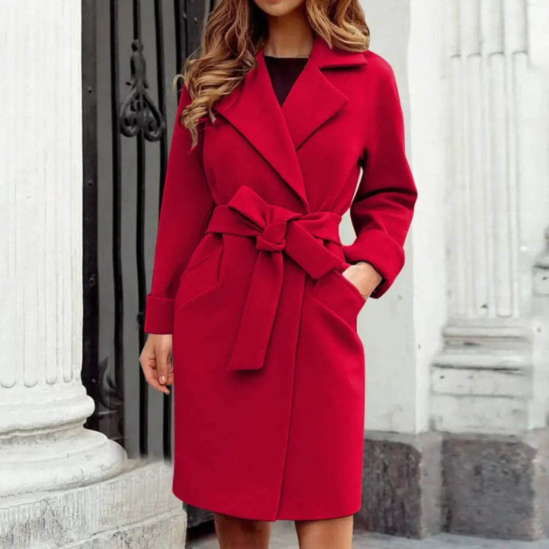 Karena – Classic Women's Long Trench Coat With Warm Fabric For Cold Days 1