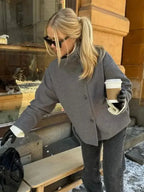 Liora - Chic Women's Wool Coat With Stand Collar For Winter And Casual Outings 0