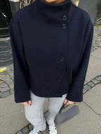 Liora - Chic Women's Wool Coat With Stand Collar For Winter And Casual Outings 4