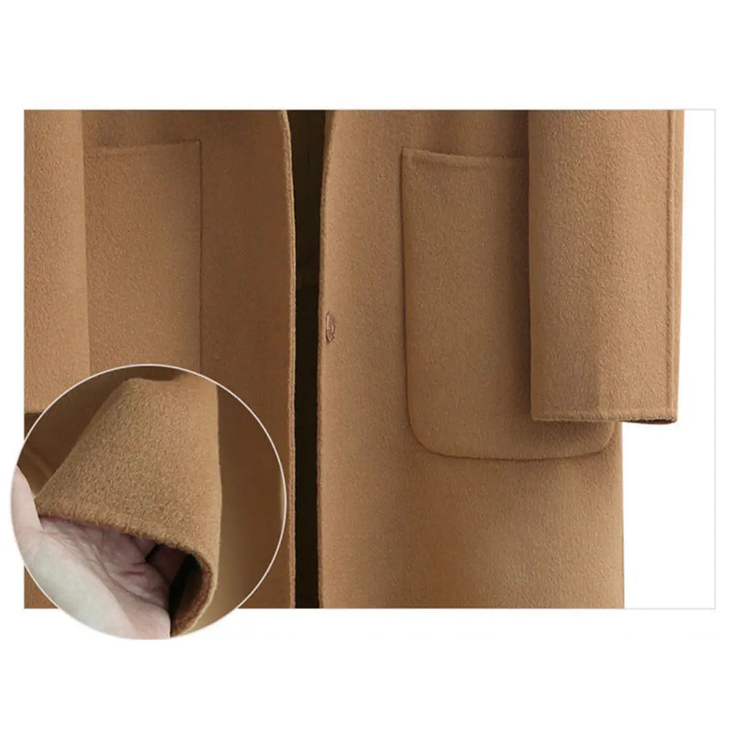 Liora – Elegant Women's Long Trench Coat With Warm Fabric For Winter Elegance 3