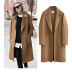 Liora – Elegant Women's Long Trench Coat With Warm Fabric For Winter Elegance 4