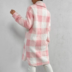 Lumina – Stylish Women's Teddy Coat With Checkered Design For Cozy Winter Wear