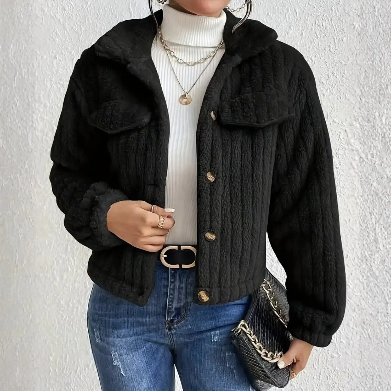 MunaWear - Women's Coats & Jackets - Maeve – Cozy Women's Teddy Coat With Relaxed Fit For Spring And Autumn - 