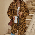 MunaWear - Women's Coats & Jackets - Sova – Cozy Women's Teddy Coat With Long Cut For Winter Outings - Yellow / 5XL