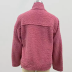 Valea – Cozy Women's Teddy Coat With Lapel Collar For Casual Autumn Days- Pink/Back Part