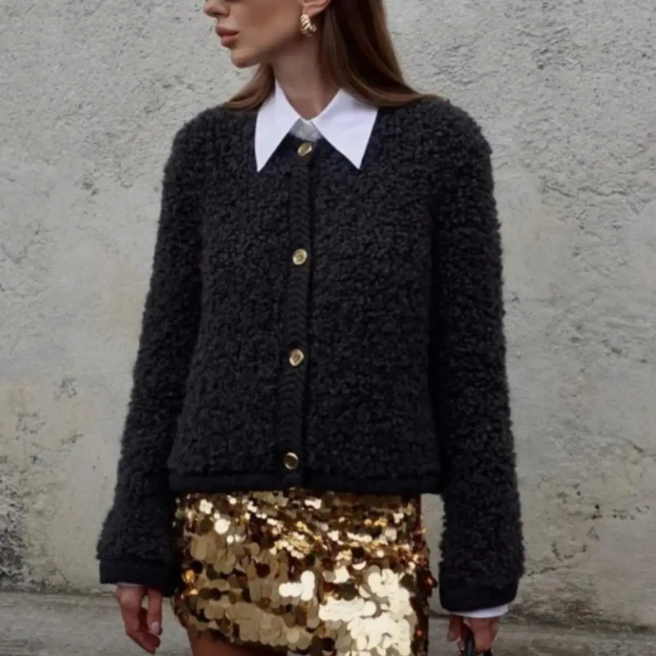 MunaWear - Women's Coats & Jackets - Zayn – Stylish Women's Teddy Coat With Flexible Fit For Casual Elegance - Black / L