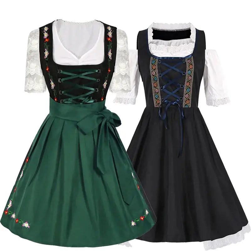 Oktoberfest Bavarian Dirndl Dress – Elegant Women's Costume with Apron – Authentic Style for Beer Festivals 2