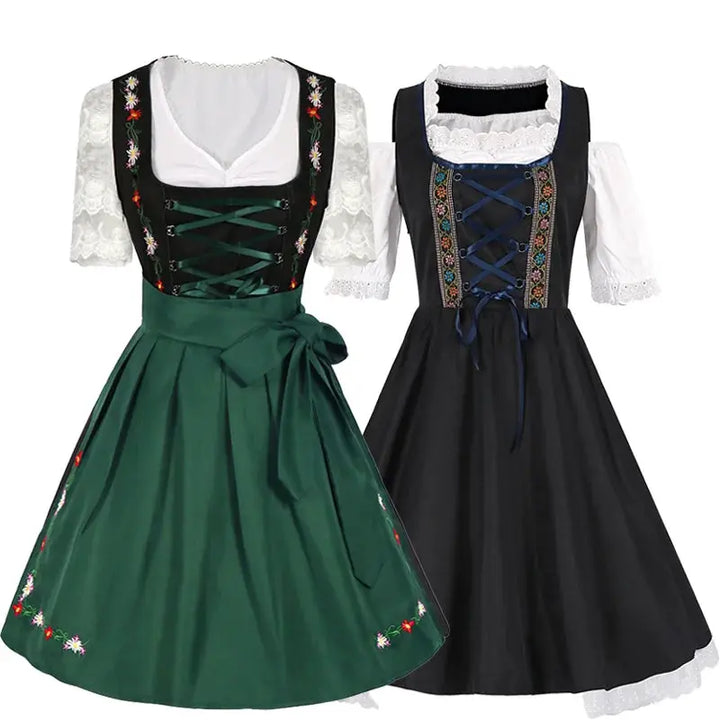 Oktoberfest Bavarian Dirndl Dress – Elegant Women's Costume with Apron – Authentic Style for Beer Festivals 2