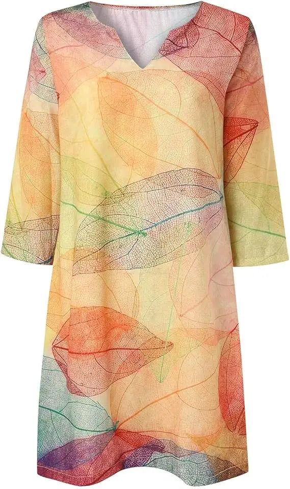 MunaWear - Women's Dresses - Liora - Chic Women's Dress With Relaxed Fit For Summer Outings And Casual Days - 