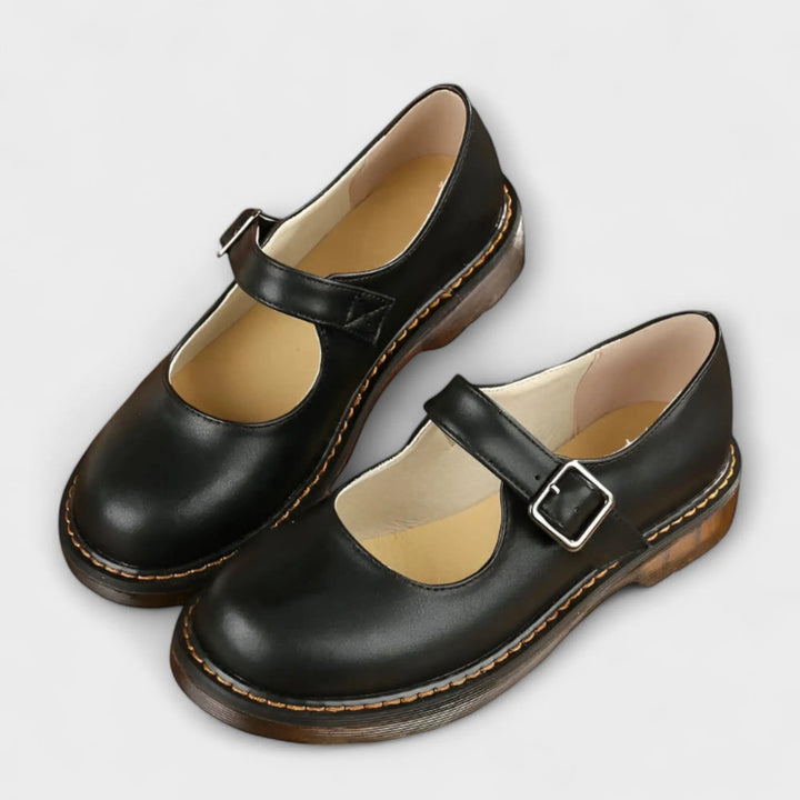 Classic Black Mary Jane Flats for Women with Adjustable Buckle Strap – Comfortable Flat Shoes for Everyday Wear 2