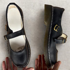 MunaWear - Women’s Flats - Marielle– Classic Women's Mary Jane Flats With Adjustable Buckle Strap For Everyday Comfort - Black