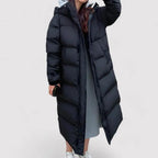 Liora - Long Black Puffer Jacket For Women With Hood For Winter Adventures 0