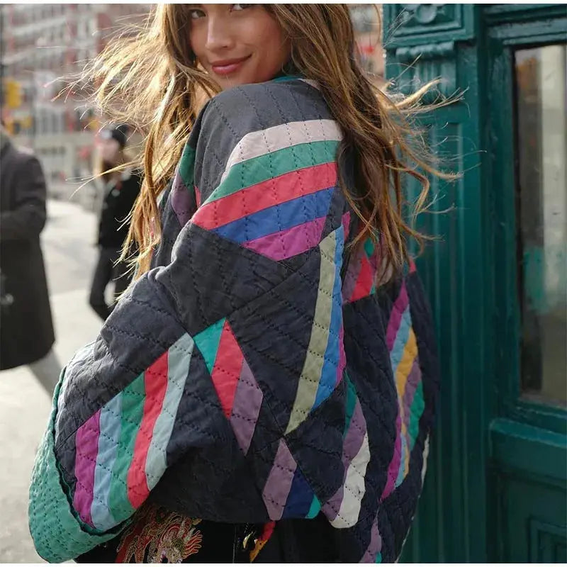 Liora – Vintage Women’s Jacket With Warm V-neck For Autumn And Winter 1