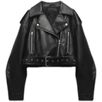 Liora - Chic Cropped Biker Jacket Women in Leather for Casual Outings and Everyday Wear 0