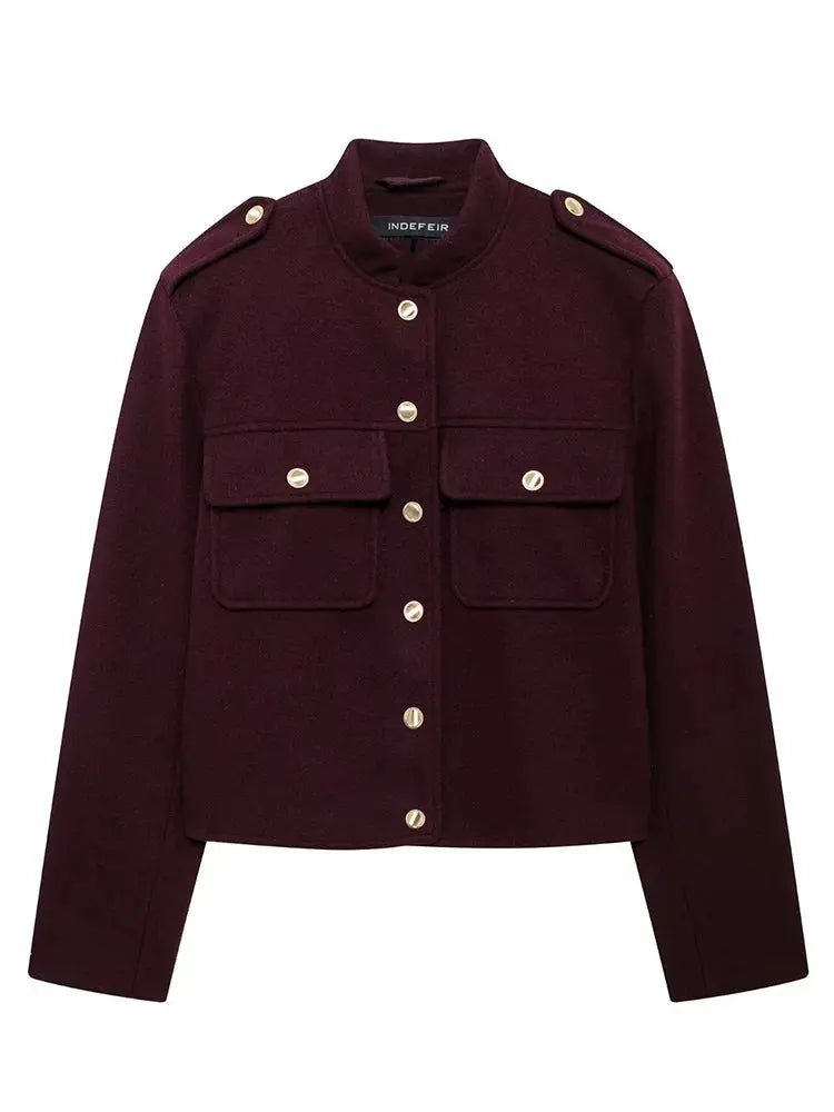 Liora - Stylish Women's Jacket With Soft Tweed Fabric And Pockets For Casual Streetwear 1