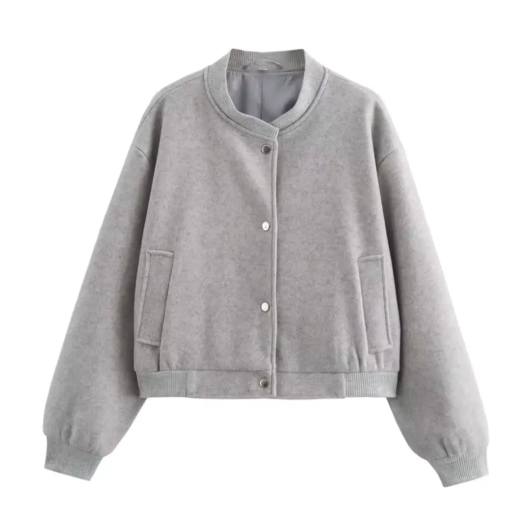 Liora – Trendy Shortened Bomber Jacket With Classic Button Design For Transitional Seasons 0