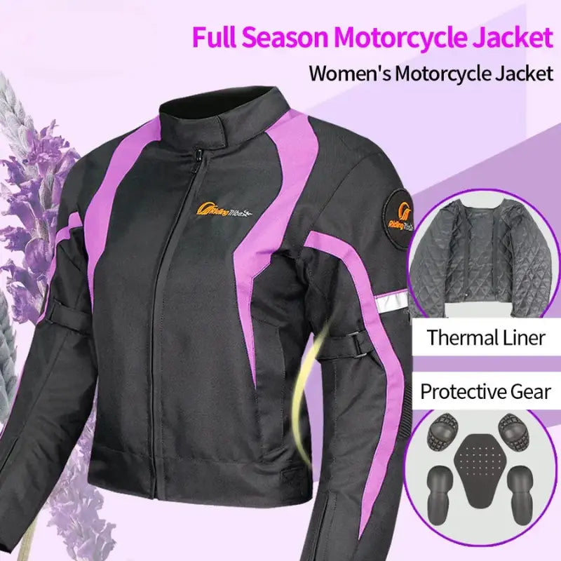 Liora - Women's Motorcycle Jacket With Thermal Liner And Protective Pads For Winter Riding